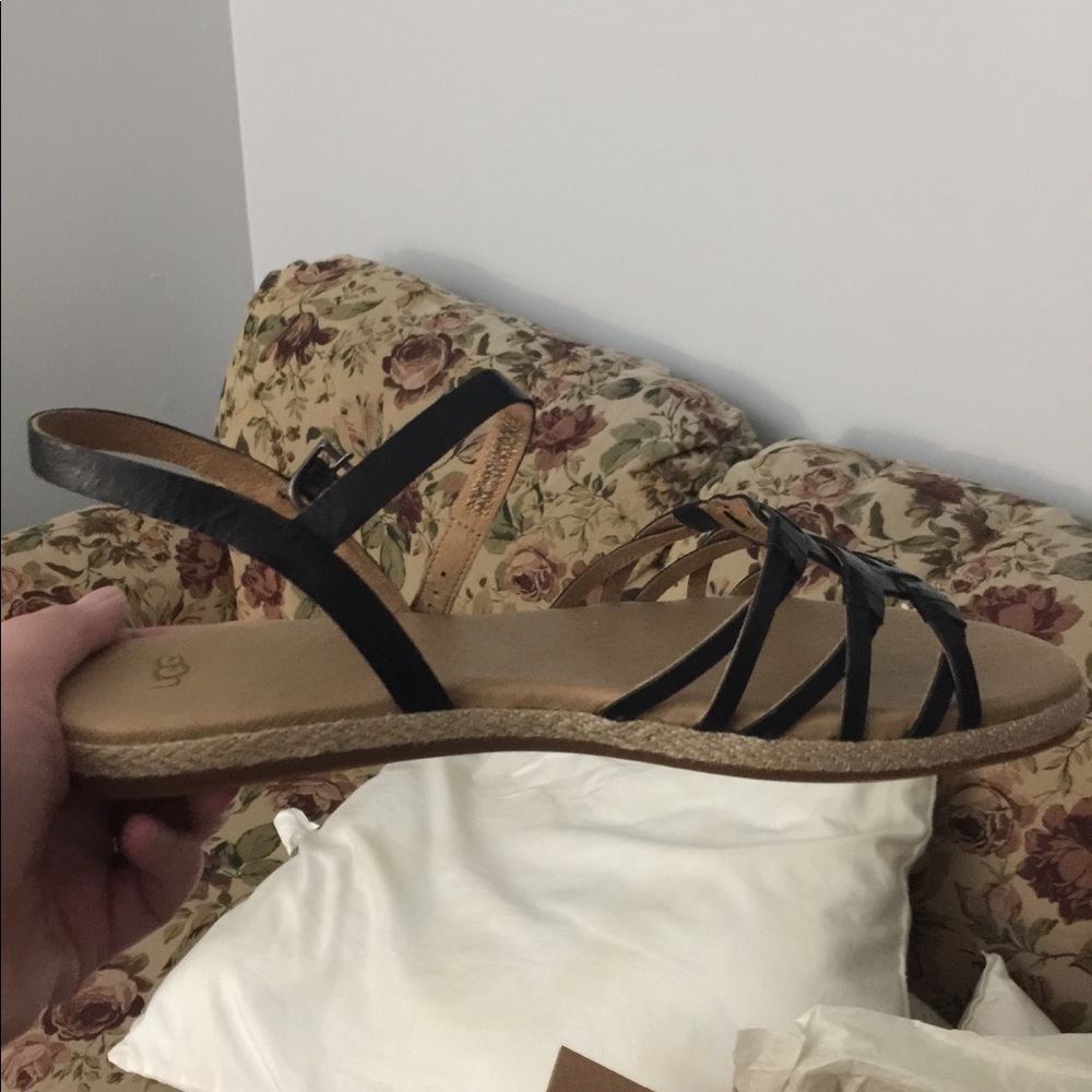 Womens Black UGG Sandals, Size 12- brand new